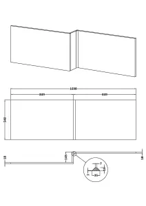 1700mm Gloss White L Shape Shower Bath MDF Front Panel