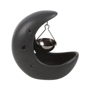 Something Different Crescent Moon Hanging Oil Burner Black (One Size)