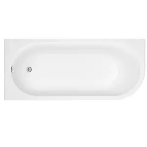 Cooke & Lewis White J-shaped Left-handed Single ended Bath & panel set (L)1700mm