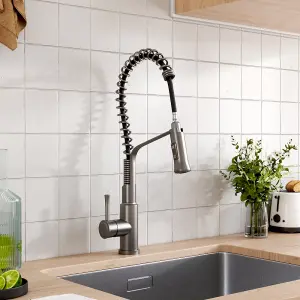 Kitchen Faucet with Pull Down Sprayer 3 Spray Modes Kitchen Tap in Grey