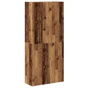 Berkfield Shoe Cabinet Old Wood 80x35.5x180 cm Engineered Wood