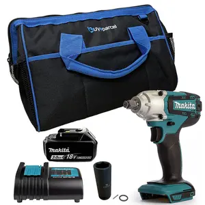 Makita DTW190Z 18v 1/2" Impact Wrench Scaffolding + 21mm Socket + 3ah Battery