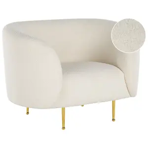 Beliani Glam Armchair LOEN Boucle White