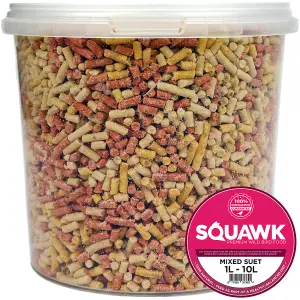 2.5L SQUAWK Mixed Suet Pellets - High Energy Mealworm Berry Wild Garden Bird Food