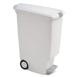 Simplehuman 40L Plastic Slim Pedal Bin White