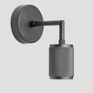 Industville Knurled Edison Wall Light, Pewter