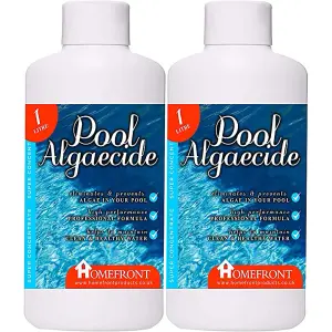 Homefront Pool Algaecide - Removes Algae From Pools, Hot Tubs and Spas - Prevents Regrowth for Hygienic and Cleaner Water 2L