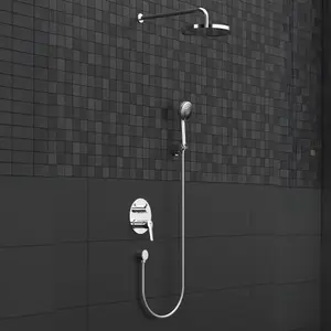 Hommix Rubineta Kubo-2F-Uno Chrome Concealed & Wall Mounted Shower Set