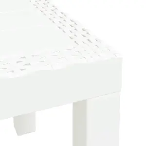 Berkfield Garden Table White 59x47x40 cm PP