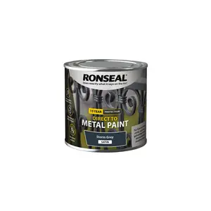 Ronseal 39191 Direct to Metal Paint Storm Grey Satin 250ml RSLDTMSTS250