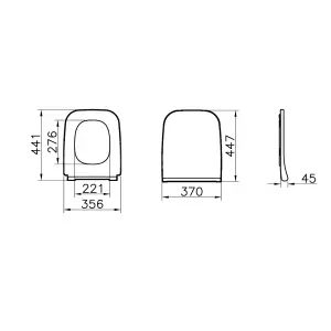 VitrA Koa White Slim Wall hung Square Toilet set with Soft close seat