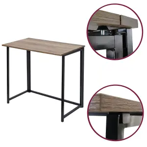 House of Home Folding Computer Desk Wooden Foldable Work Table Laptop Office PC Space Saving