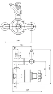 Traditional Exposed Twin Thermostatic Shower Valve (1 Outlet) - Chrome - Balterley