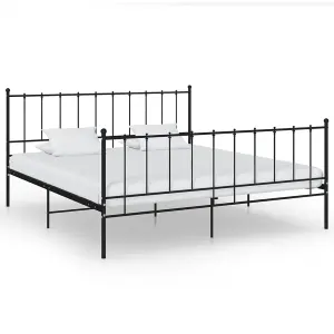 Berkfield Bed Frame Black Metal 200x200 cm