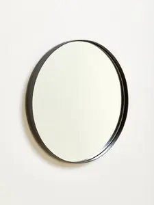 Interiors by Premier Sturdy Medium Matte Black Finish Wall Mirror, Versatile Hallway Mirror, Contemporary Wall Mirror for Home