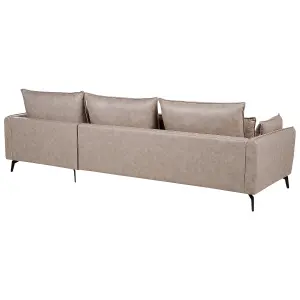 Corner Sofa GALLO Light Brown Fabric Left Hand