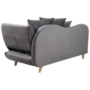 Right Hand Velvet Chaise Lounge with Storage Dark Grey MERI II