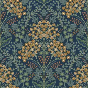 Galerie Mulberry Tree Blue Multicoloured Floral Leaf Wallpaper Roll