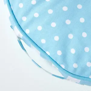 Homescapes Blue & White Polka Dots Round Floor Cushion