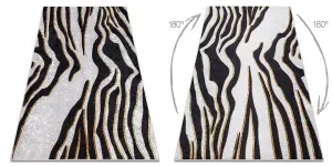 MIRO 52002.807 washing carpet Zebra pattern anti-slip - cream / black 200x290 cm