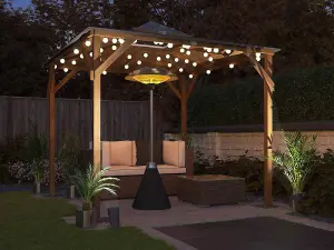 Dunster House Wooden Gazebo 2.5m x 2.5m Erin Hut Tub Shelted with Roof Felt