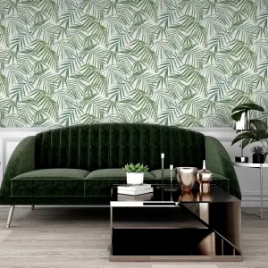 Arthouse Palm Leaves Green Wallpaper