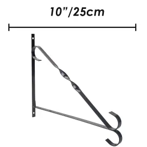 Hanging Basket Bracket 10 Inch with Screws Gardening Tools Accessories  26cm Black