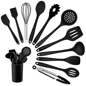 Ebern Designs Jaciya 12 Piece Cooking Utensil Set Black