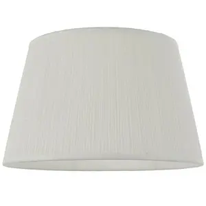 14" Elegant Round Tapered Drum Lamp Shade Off White Gathered Pleated Silk Cover