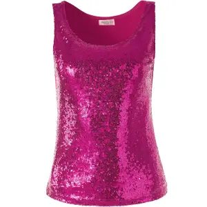 Sleeveless Sequin Top - women's - pink M