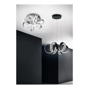 Luminosa Carrera Modern 38W LED Semi Flush Light Brushed aluminium 3000K - UK Stock