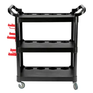 3-Tray Tool Cart on Wheels, Mechanic Tool Cart for Garage, Warehouse