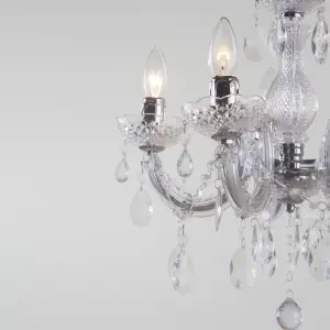 Litecraft Marie Therese Chrome 5 Light Chandelier