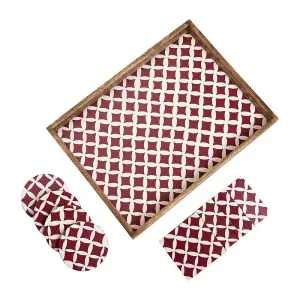 Penguin Home Diamond Design Serving Tray Coasters set