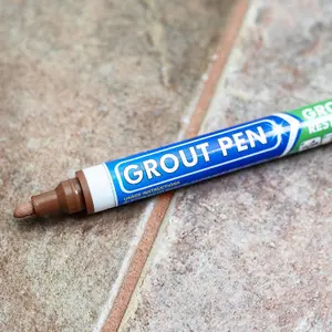 Twin Pack Grout Pen - Designed for restoring tile grout in bathrooms & kitchens (Terracotta)