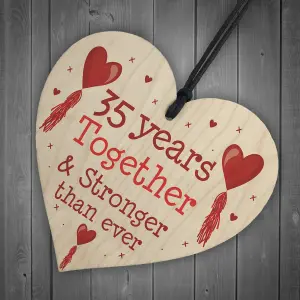 35th Anniversary Gift Wood Heart Perfect Gift For Husband And Wife Him Her Keepsake