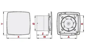 Cream / Gold Bathroom Extractor Fan 100mm with Timer Humidity Sensor