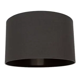 Modern Designer Black Textured Linen Lamp Shade with Inner Black Satin Fabric