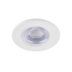 GoodHome Hodgkin Matt White Fixed LED Fire-rated Neutral white Downlight IP65