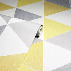 Arthouse Scandi Triangle Yellow Wallpaper