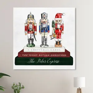 Holiday Nutcracker Books - Wrapped Canvas Painting 91 cm H x 91 cm W x 4 cm D