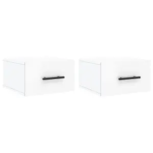 Berkfield Wall-mounted Bedside Cabinets 2 pcs High Gloss White 35x35x20 cm