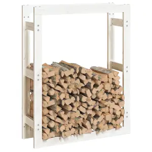 Berkfield Firewood Rack White 80x25x100 cm Solid Wood Pine