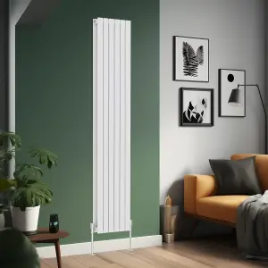 Right Radiators 1800x408 mm Vertical Double Flat Panel Designer Radiator White