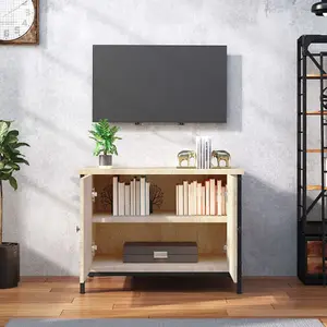 Berkfield TV Cabinet with Doors Sonoma Oak 60x35x45 cm Engineered Wood