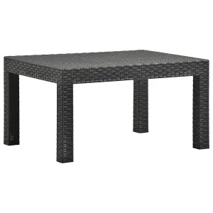 Berkfield Garden Table Anthracite 58x58x41 cm PP Rattan