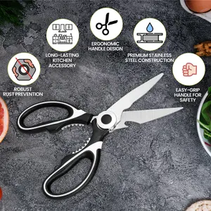 Heavy Duty Kitchen Scissors with Protective Cover Multipurpose Cooking Scissors