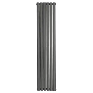 Right Radiators 1600x354mm Vertical Double Oval Column Designer Radiator Anthracite