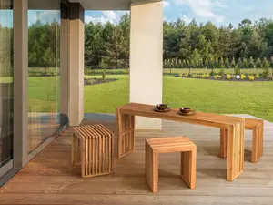 Garden Table Wood Light Wood BELLANO