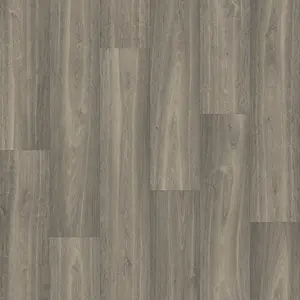 Grey Modern Wood Effect Anti-Slip Vinyl Flooring For Kitchen, Bathroom, 2.5mm Thick Vinyl Sheet-3m(9'9") X 3m(9'9")-9m²